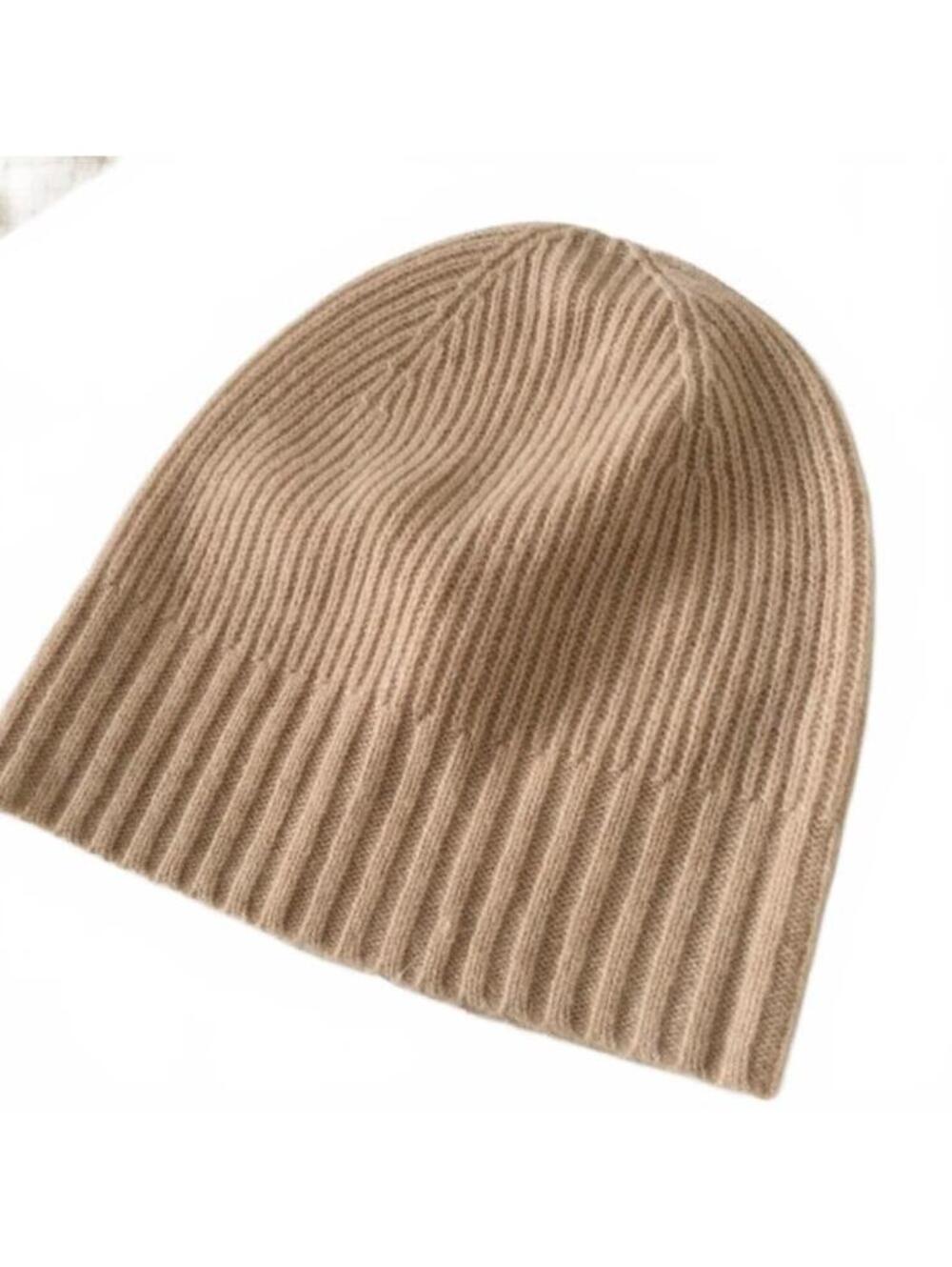 NWOT NORDSTROM WOMENS 100% CASHMERE KNIT BEANIE BEIGE OS